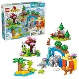 LEGO DUPLO Town 3 in 1 Wild Animal Families Building Toy Playset - Preschool Learning and Educational Toy for Toddlers, Boys and Girls, Ages 2+ - with 10 Animal Figures - Baby Gift Idea - 10446