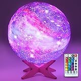 HYODREAM 5.9 inch Galaxy Moon Lamp Remote & Touch Control 16 Colors LED Night Light Rechargeable Globe Light as Gifts Decor for Boys/Girls/Kids/Women