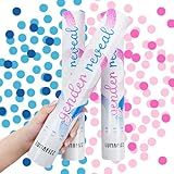 LUMAFIZZ Gender Reveal Confetti Cannon - Biodegradable Confetti Poppers - Pink & Blue, 2 Pack - Party Supplies Pop Gun-Cannon for Boy or Girl Baby Reveal Party Supplies (1Pink +1Blue)
