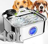 oneisall Dog Water Fountain for Large Dogs, 10L/2.6Gal Dog Fountain Water Bowl with Multi-Filtration & Deeper Drinking Aera, Large pet Water Fountain with Water Window & LED, Ultra-Quiet