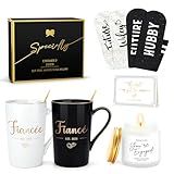 Engagement Gifts for Couples Newly Engaged Gifts for Couple Happy Engagement Gift for Women Fiance Gift for Women Just Engaged Decorations Ideas with Mugs Socks Candle Card for Her Him Men Best Friend
