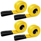 Lift Sling Straps, 6.5'X2 Heavy Duty Flat Eye Lift Sling, 4Pk, RUGOACE