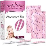 Easy@Home Pregnancy Test Strips: 20 Bulk Pregnancy Strips, Early Detection hCG Test Kit - Pruebas de Embarazo, Powered by Premom APP | 20 Pack