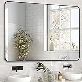 SNUGACE Matte Black Bathroom Mirrors for Over Sink, Rectangle Framed Bathroom Vanity Mirror for Wall, 24x36 Inch