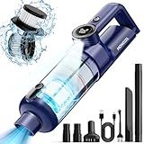 MONOZEL Handheld Vacuum Cordless - 15kPa Strong Suction Car Vacuum Cleaner with Brushless Motor, LED Light, Type C Cable, Charger, 2 Fliters, Portable Hand Vacuum for Home, Pet and Car
