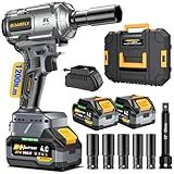 SOARFLY Upgraded Cordless Impact Wrench 1/2", 900 Ft-lbs (1200 Nm) Brushless Impact Gun, 21V High Torque Impact Driver with 2x 4.0Ah Batteries, Variable Speed for Car, Truck, Workshop, Heavy-Duty Jobs