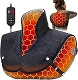 InVarme Far Infrared Heating Pad for Neck and Shoulders – Dual Carbon Fiber 6X Deeper Heat for Fast Relief from Chronic Pain in Seniors – 20% Heavier, 8 Heat Levels, 4H Auto Shut Off, Ideal for Winter