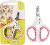 OneCut Pet Nail Clippers, Update Version Cat & Kitten Claw Nail Clippers for Trimming, Professional Pet Nail Clippers Best for a Cat, Puppy,Rabbit, Kitten & Small Dog,Sharp & Safe (Pink)