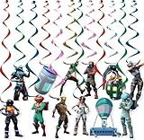 12 Pack Battle Gaming Video Game Hanging Swirls Party Decorations, Game Birthday Party Decorations for Kids Boys