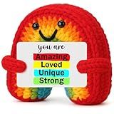 BuiltFit Emotional Inspirational Support for Women - You are Amazing, Crochet Positive Rainbow Appreciation Gifts for Men Friend Coworker Christmas Stocking Stuffers Xmas White Elephant Holiday Gift