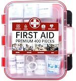 TLIEAO 400 Pieces All-Purpose First Aid Kit, Organized Dual-Layer Wall