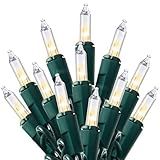 Joiedomi Clear Christmas String Lights Indoor,100 Count Mini Warm White Fairy Light,19.4 FT Lighting Decor for Patio Dorm Classroom Bedroom Holiday Wedding Party Garland Birthday Festival,Green Wire