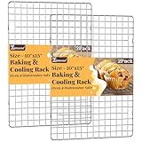 Cooling Racks for Cooking and Baking - 2 PCS 10" x 15" Grid Wire Baking Rack for Oven Cooking, Baking, Grilling, Roasting -Dishwasher Safe Bacon Rack- Fits Jelly Roll Cookie Sheet Pan