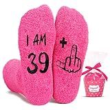 HAPPYPOP 40th Birthday Gifts for Women - 40 Year Old Socks, Funny Gifts for Middle Aged Woman Born in 1986