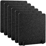 Kisston 6 Pack Acoustic Desk Divider Desk Partition 24 x 24" Stand Up Freestanding Desk Privacy Panel Noise and Visual Distractions Reducing Table Divider for Student Reception Area Office(Dark Gray)