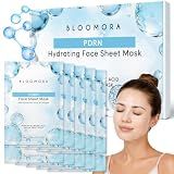 BLOOMORA PDRN Face Sheet Mask, Korean Hydrogel with Salmon DNA, Pack of 10