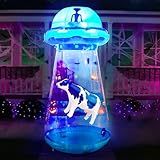 Joiedomi 9 FT Tall Halloween Inflatable UFO Outdoor Decorations, Halloween Blow Ups UFO Alien Decor for Yard Decoration with LEDs for Lawn Garden Party Decor