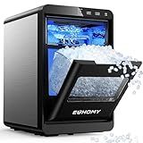 EUHOMY Nugget Ice Maker Countertop, 40Lbs/24H Pebble Ice Maker Machine, Self-Cleaning Countertop Sonic Ice Makers with Ice Scoop&Basket, Pellet Ice Maker Machine for Home/Kitchen/Office