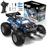 Hielse Remote Control Car, All-Terrain Remote Control Truck for Boys, Rechargeable Rc Truck with LED, 1:20, 10KM/H, 2 Motors, 2.4GHZ, Speed Friendly, Sturdy, Rc Cars for Christmas, Kids, Beginner