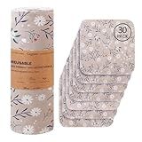 Cagreex Reusable Dishcloths Kitchen Towels Cotton: 30 Packs 10X10 Washable Roll Paperless Paper Towels Absorbent Dishcloths Set Dish Tea Towel for Kitchen Drying (30Daisy, 10×10")