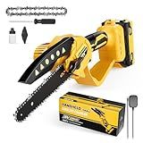Mini Chainsaw Compatible With Dewalt 20V MAX Battery,Cordless Pruning Chainsaw with Security Lock & Replacement Chain, Battery Powered for Wood Cutting|Tree Trimming|Camping(Battery Included)