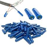 Qkansiw 1000pcs B Connector Wire Telephone Alarm Wire Crimp Beanies Splices for Low Voltage (Blue Type I)