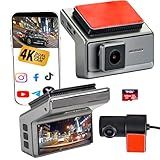NΞXGΞN 4K Dash Cam Front and Rear, Dual Channel Dash Cam, Built-in WiFi, G-Sensor, Loop Recording, Emergency Lock, Night Vision, 24-Hour Parking Mode, Free 128GB SD Card & Hardwire Kit