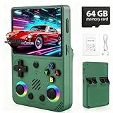 Rhesusco RG36PRO Handheld Game Console - Support 30000+Classic Games, 64G TF Card, Open Source System, 3.5-Inch Screen, 3000mAh Battery, Portable Console for Travel, Gift for Adult or Partner-Green