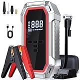 Jump Starter with Air Compressor, 5000A Peak Car Battery Jump Starter(9.0 Gas/8.0L Diesel), 160PSI 12V Jump Box Car Battery Jumper Starter Portable with Jumper Cables, LED Lights, LCD Display
