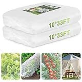 RIFNY Garden Netting, 2 Pack 10x33Ft Ultra Fine Mesh Netting Pest Barrier Protection Bird Mosquito Net Plants Cover for Vegetables Fruits Flowers Crops Greenhouse Row Cover Raised Bed Patio
