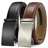 CHAOREN Leather Ratchet Belt Men 2 Pack - Customizable Fit, Effortless Style (35mm)