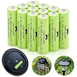 Lightalent Ni-MH AA Rechargeable Batteries, Double A High Capacity 1.2V Pre-Charged for Garden Landscaping Outdoor Solar Lights, String Lights, Pathway Lights (AA-600mAh-12pack)