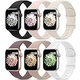 6 Pack Sport Bands Compatible with Apple Watch Band 38mm 40mm 41mm 42mm 44mm 45mm 49mm 46mm,Silicone Waterproof Strap Compatible with iWatch Apple Watch Series 10 9 Ultra 8 7 6 5 4 3 2 1 SE Women Men