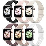 6 Pack Sport Bands Compatible with Apple Watch Band 38mm 40mm 41mm 42mm 44mm 45mm 49mm 46mm,Silicone Waterproof Strap for iWatch Apple Watch Series 11 10 9 Ultra 8 7 6 5 4 3 2 1 SE Women Men