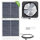 ECO-WORTHY 25W Solar Powered Attic Ventilator Gable Roof Vent Fan with 30W Foldable Panel - Fans for Home Attic, Greenhouse, RV or Outdoor, Ready-to-Use Fan,