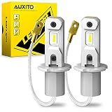 AUXITO H3 LED Fog Light Bulbs 6500K White, 300% Brighter CSP Chips, 1:1 Mini Size, Plug n Play, H3ll LED Bulb Light for Fog Lamp, DRL, High/Low Beam, Pack of 2