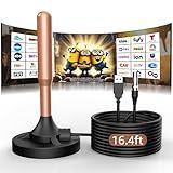 Homelyze TV Antenna, HD Digital TV Antenna Indoor Outdoor, 1600+ Miles Range Antenna for Smart TV and All Older TV with Amplifier Signal Booster & Thick Coaxial Cable, Supports 4K 1080p