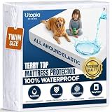 Waterproof Twin Size Mattress Protector fits Upto 15" Deep Pocket