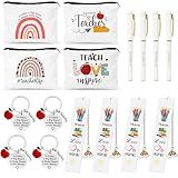 UAREHIBY 16 PCS Teacher Gifts in Bulk, Thank You Teachers Gifts With Makeup Bags, Teacher's Appreciation Week Keychain, Bookmark Gift for Teachers, Best Teacher Ever Pen Gift, Christmas Idea