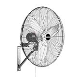 OEMTOOLS 24-Inch Wall Mount Fan, 90° Oscillating Fan 6500 CFM Max, 3 Speed Motor, Use in Garage, Gym, Warehouse, Factory and Jobsite