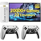 2026 Retro Gaming Console, 20K+ Classic Games, 23 Emulators, 4K HDMI Game Stick with Upgraded Dual 2.4G Wireless Controllers 64GB, Plug-and-Play Video Game Console for TV (White)