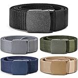 UNGGJKB Tactical Men's Nylon Belts,5 Pack Mens Belts Casual，Military Canvas Outdoor Metal-free Belts