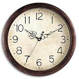 KECYET Wall Clock, Vintage Wall Clocks Battery Operated Quartz Silent Non-Ticking 8 Inch Retro Rustic Style Clock Decorative for Kitchen,Bathroom Home Office (Bronze)