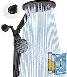 MakeFit Dual Filtered Rain Shower Head Combo, High Pressure Handheld Shower Head with Adjustable Bar - Rainfall Shower Head And Showerhead with Filter for Hard Water - Removes Chlorine