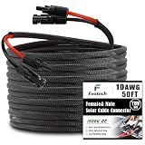 Feotech Twin Wire 50FT Solar Extension Cable - 10AWG (6mm²) Solar Panel Connector, with 6 Pairs-IP67-Male/Female Solar connectors for Outdoor Automotive RV Boat Marine Solar Panel- Incl Wire Stripper