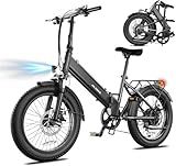 TST Electric Bike for Adults, 1200W Folding E Bike Removable Battery 40/60 Mile Range, 20 inches Fat Tire Ebike for Commute, Electric Bicycle with LCD Display 7-Speed Certified by UL2849
