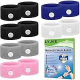 LYJEE Motion Sickness Bracelets for Adults and Kids: Motion Sickness Bands Nausea Relief for Pregnant Women - Natural Acupressure Anti Nausea Wristband Relief for Car Cruise Air Travel Sickness
