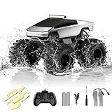 Amphibious Remote Control Car, 1:18 Monster Truck Toys for boys RC Cars, 2.4 GHz Waterproof Cyber RC Trucks, 4WD All Terrain Off-Road Pickup, Kids Christmas Birthday Gifts Present Boy Girl Toys Age 6+
