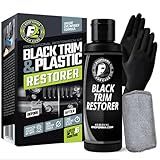 ExoForma Black Trim Restorer - Lasts 6+ Months, Dye Infused Waterproof Plastic Restorer for Cars - Perfect for Faded Bumpers, Trim & Vinyl on Jeeps, Truck Beds, Avalanches & ATVs | 4oz Kit