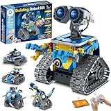 Sillbird Robot Building Kit with Remote Control STEM Gifts for Boys Ages 8-12, Technic Coding Robotic Toys for Kids Birthday, Build 5in1 Models with 488 Pieces - Blue